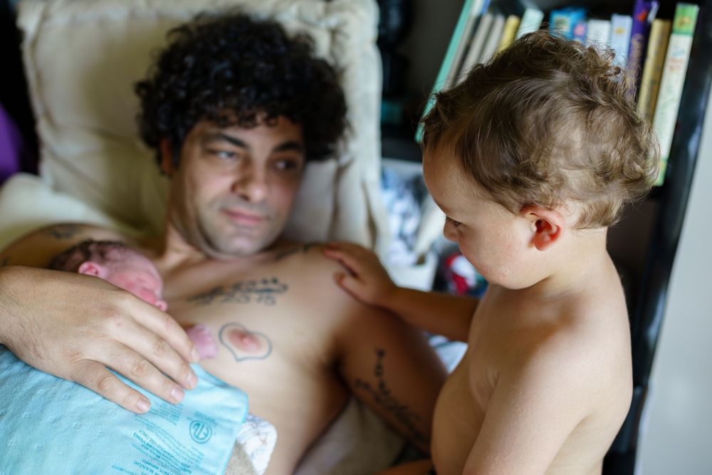 A sequence of tender moments between a parent and baby showing bonding, feeding, and nurturing care.