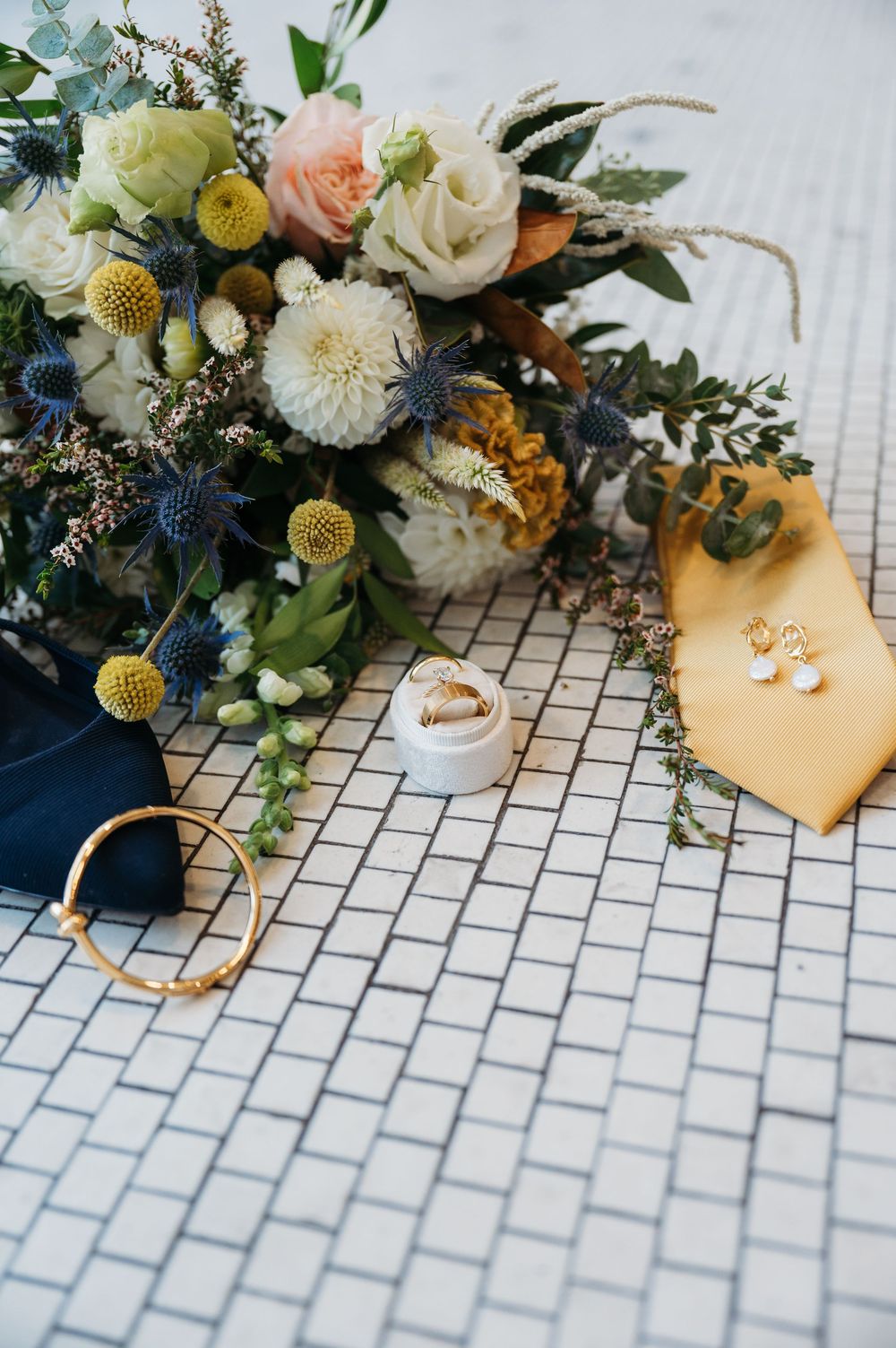 details on floor at the BASH event center in downtown Des Moines Iowa during a fall wedding