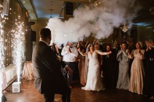 Special effects during dancing at a wedding reception in Raleigh NC