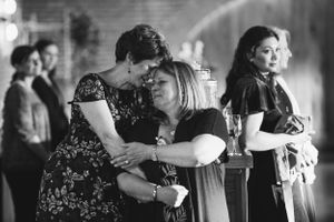 Mother of the braid gets emotional during the first dance at The Cookery in Durham NC