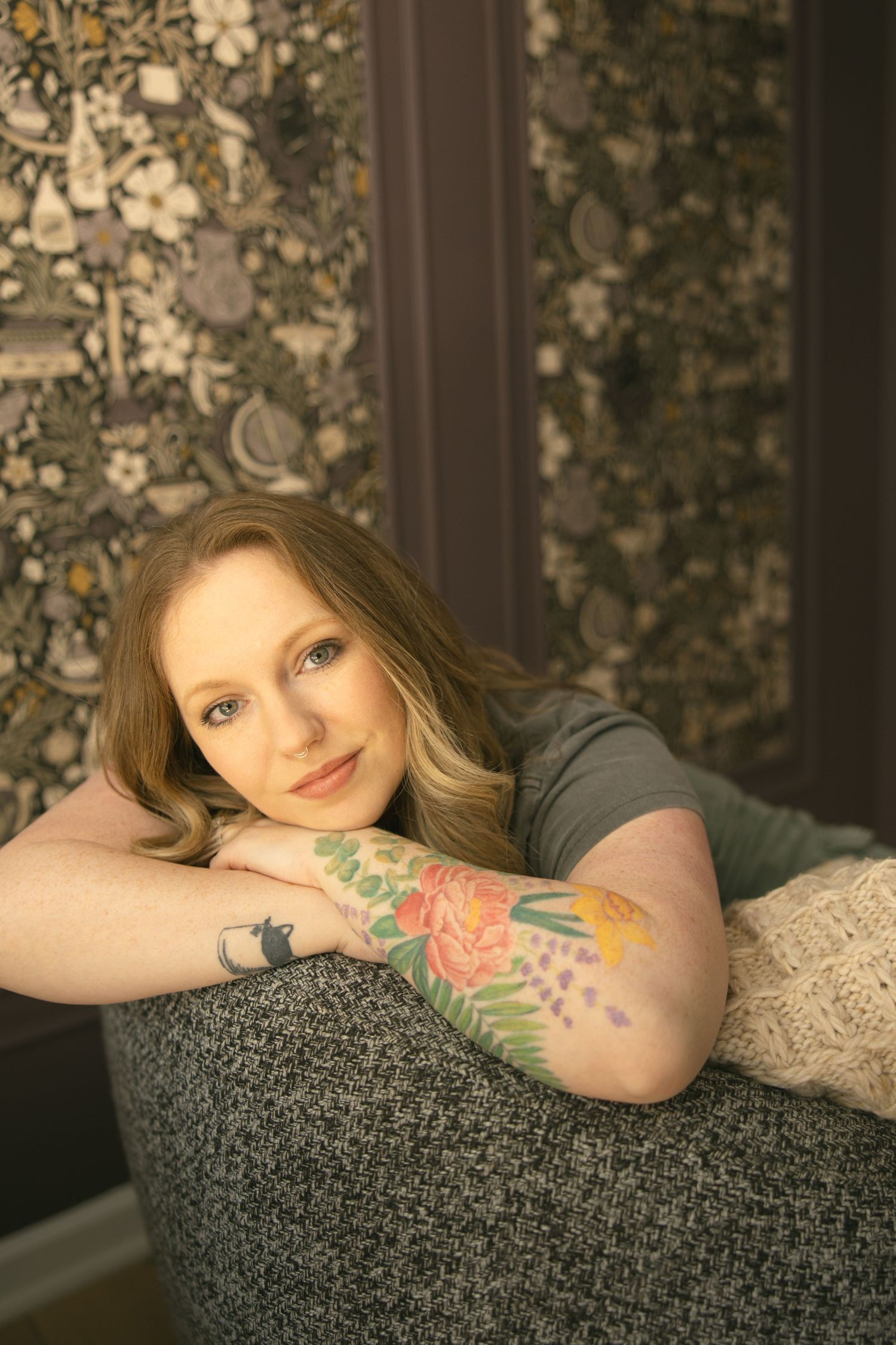 Asheville small business entrepreneur and photographer posing during a personal and professional branding photography session