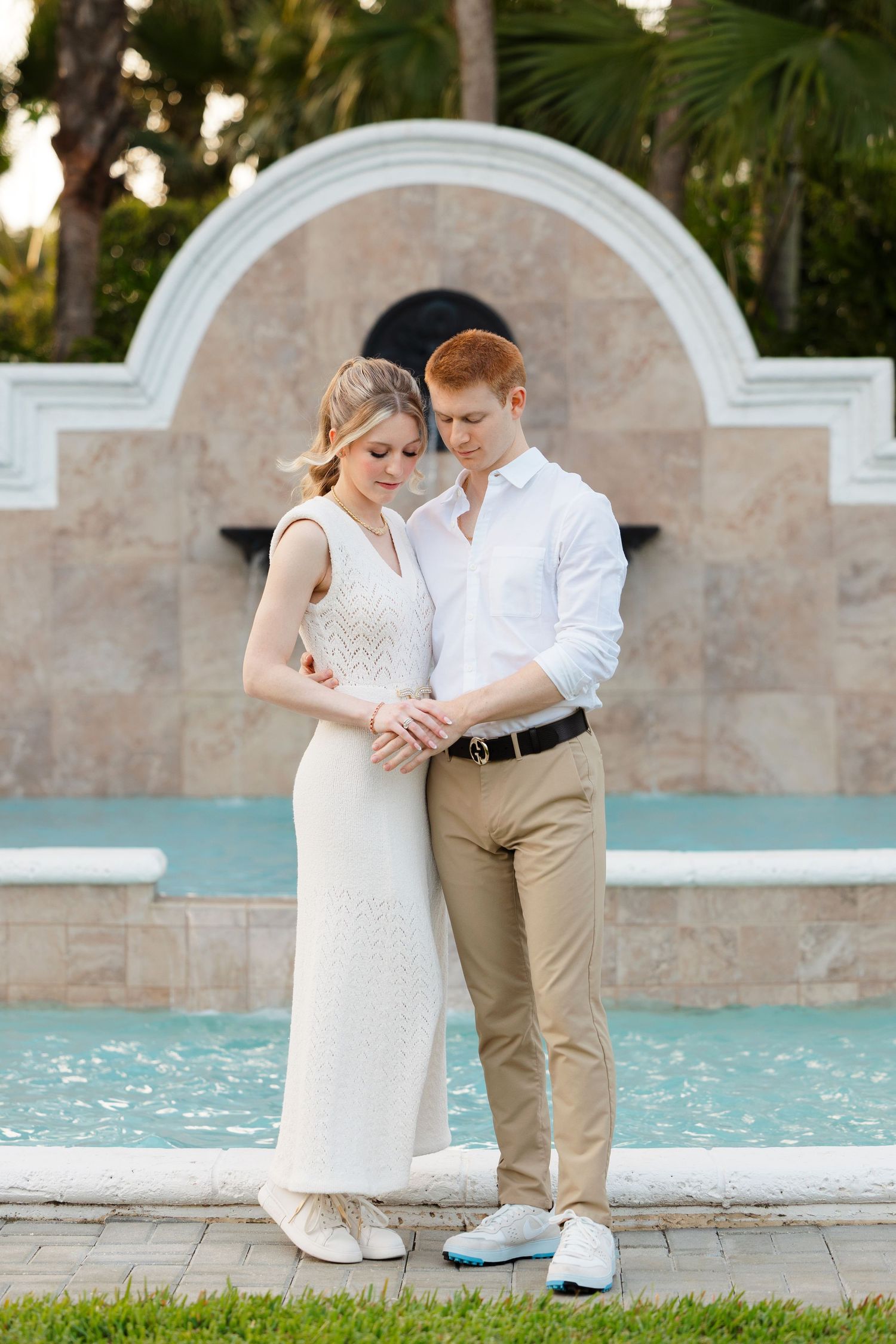 Engaged couple Friday night before their Palm Beach wedding photographed by Tom Forrest Photography from Hudson, Ohio.