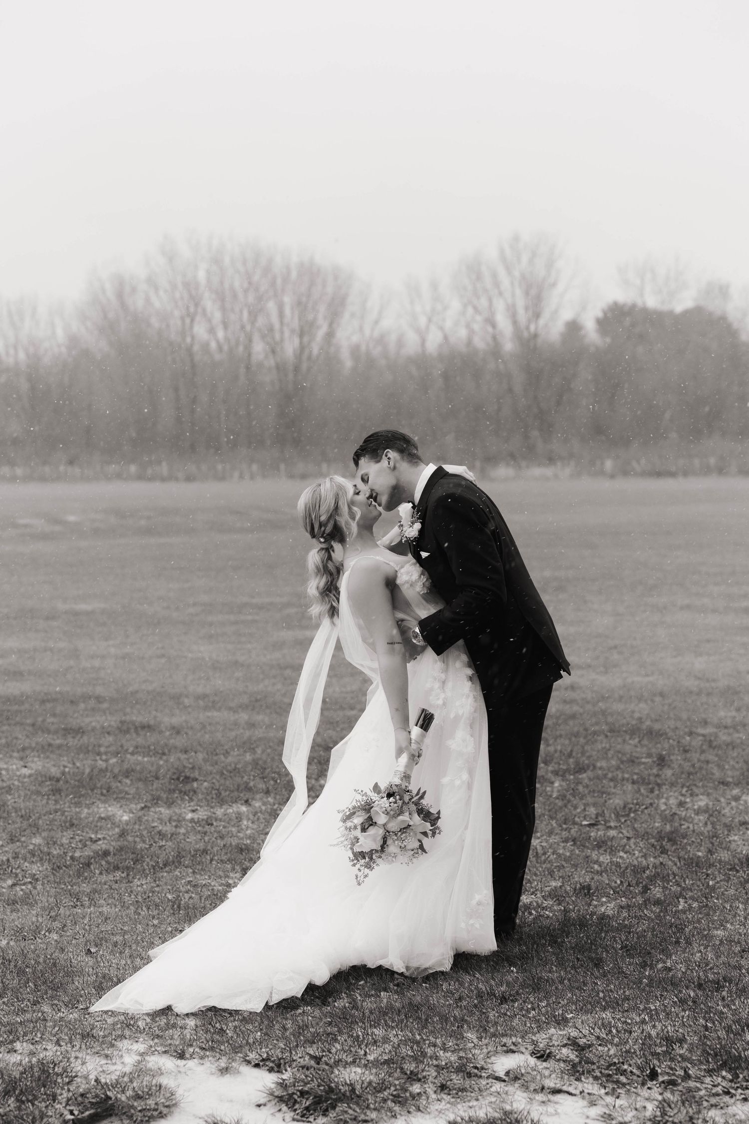 Wedding portraits captured by photographer Autumn Case with DreamStudios LLC at Birchwood Meadow Wedding Venue in Swanton Ohio