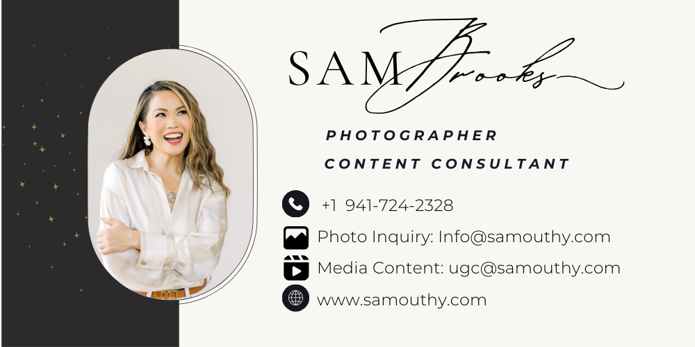 Professional business website header with black and white branding elements and contact information.