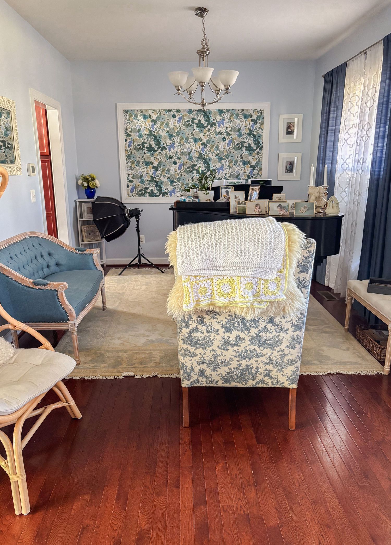 Charlottesville newborn photographer studio waiting room, Somerset Portraits offering maternity and baby photography