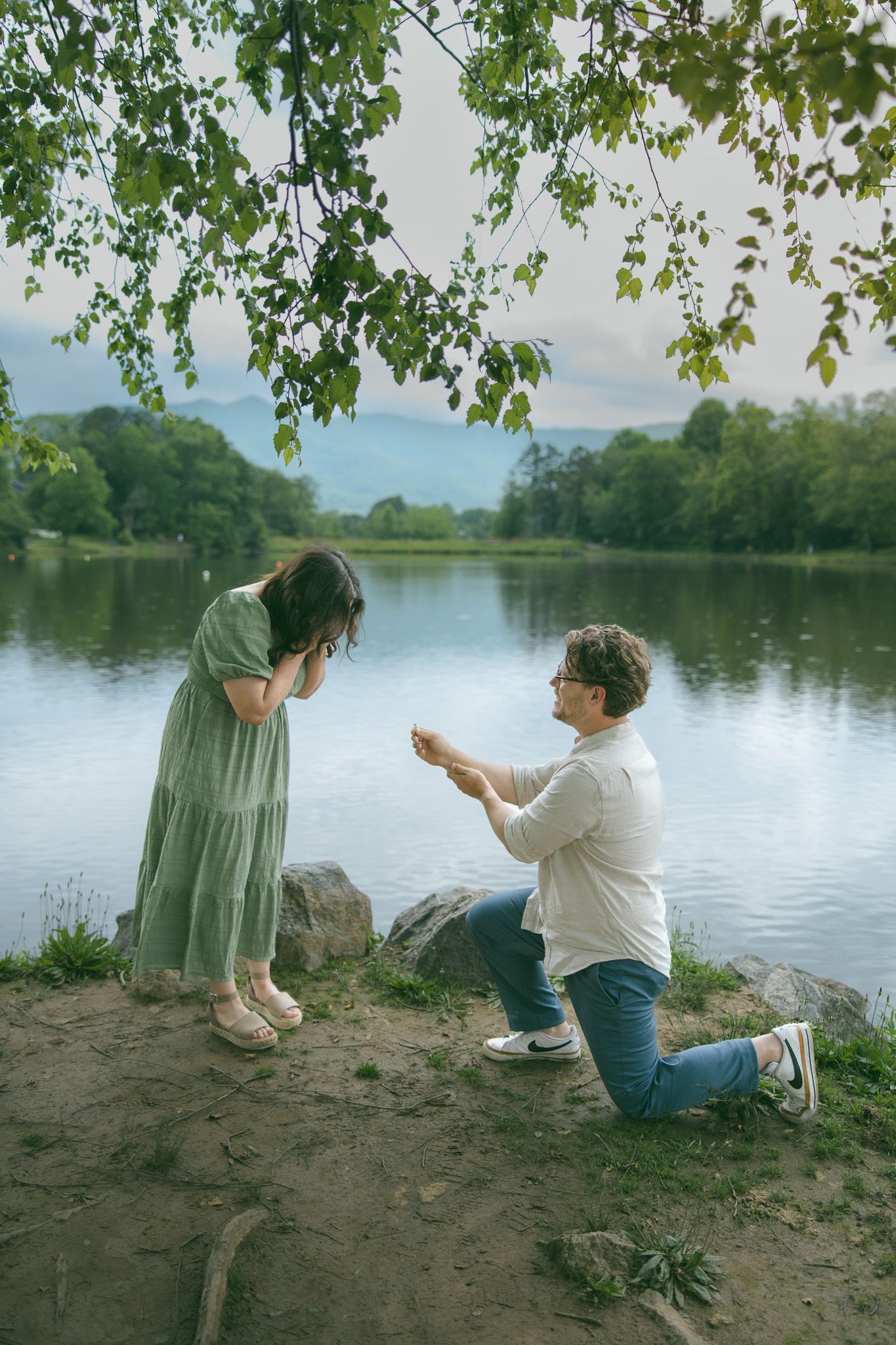 engagement proposal session couple asheville NC GA TN SC romantic mountains lake adventure photoshoot inclusive photographer