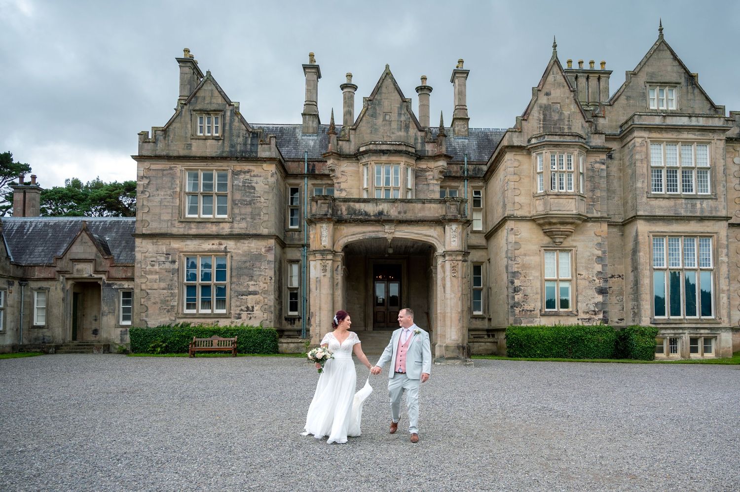 Bride and Groom holding hands in Killarney, County Kerry.