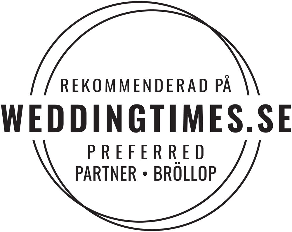Black and white logo for WeddingTimes.se showing preferred partner status.