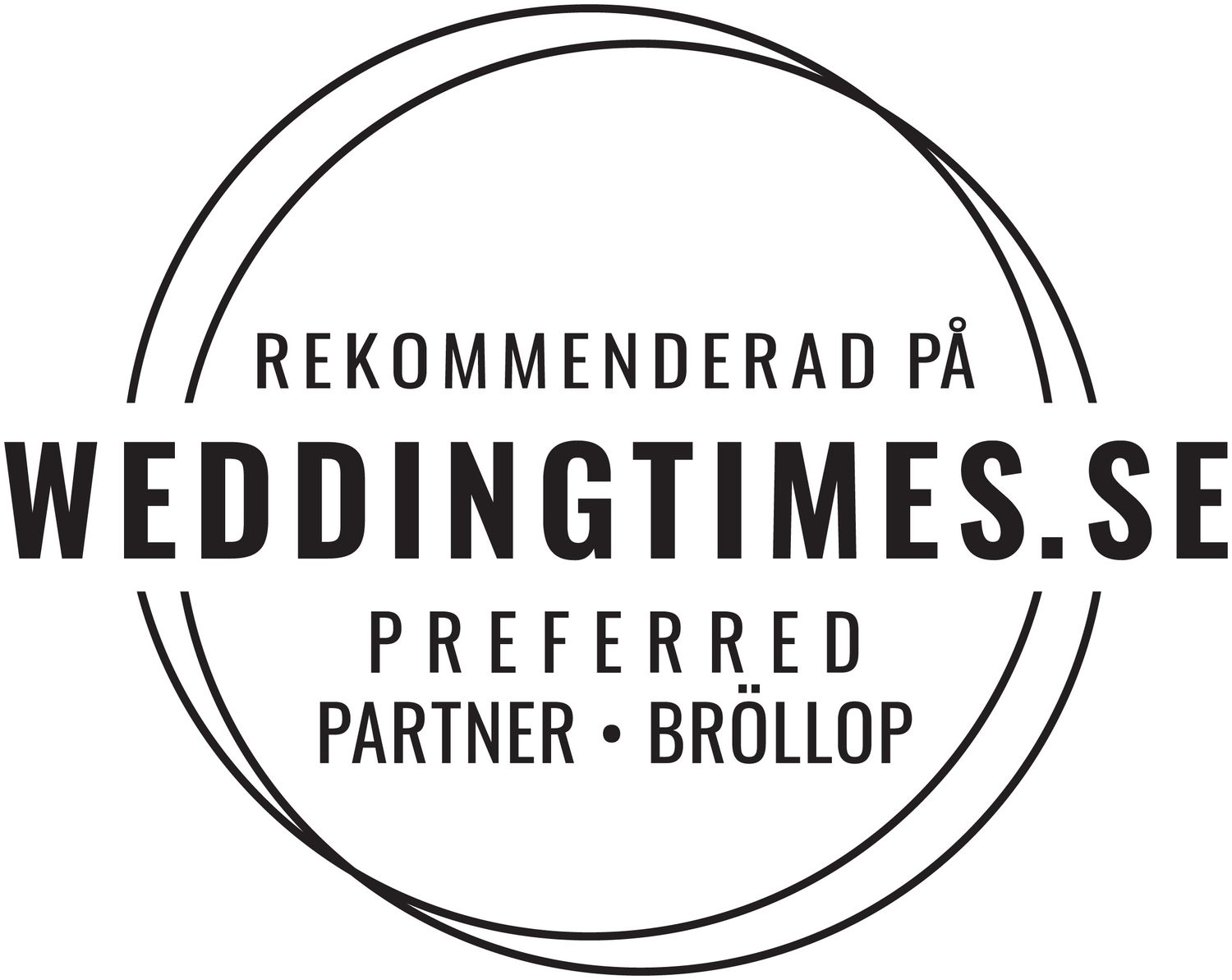 Black and white logo for WeddingTimes.se showing preferred partner status.