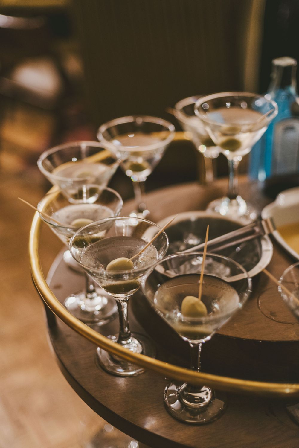 Martinis served for a wedding reception in Colombia.