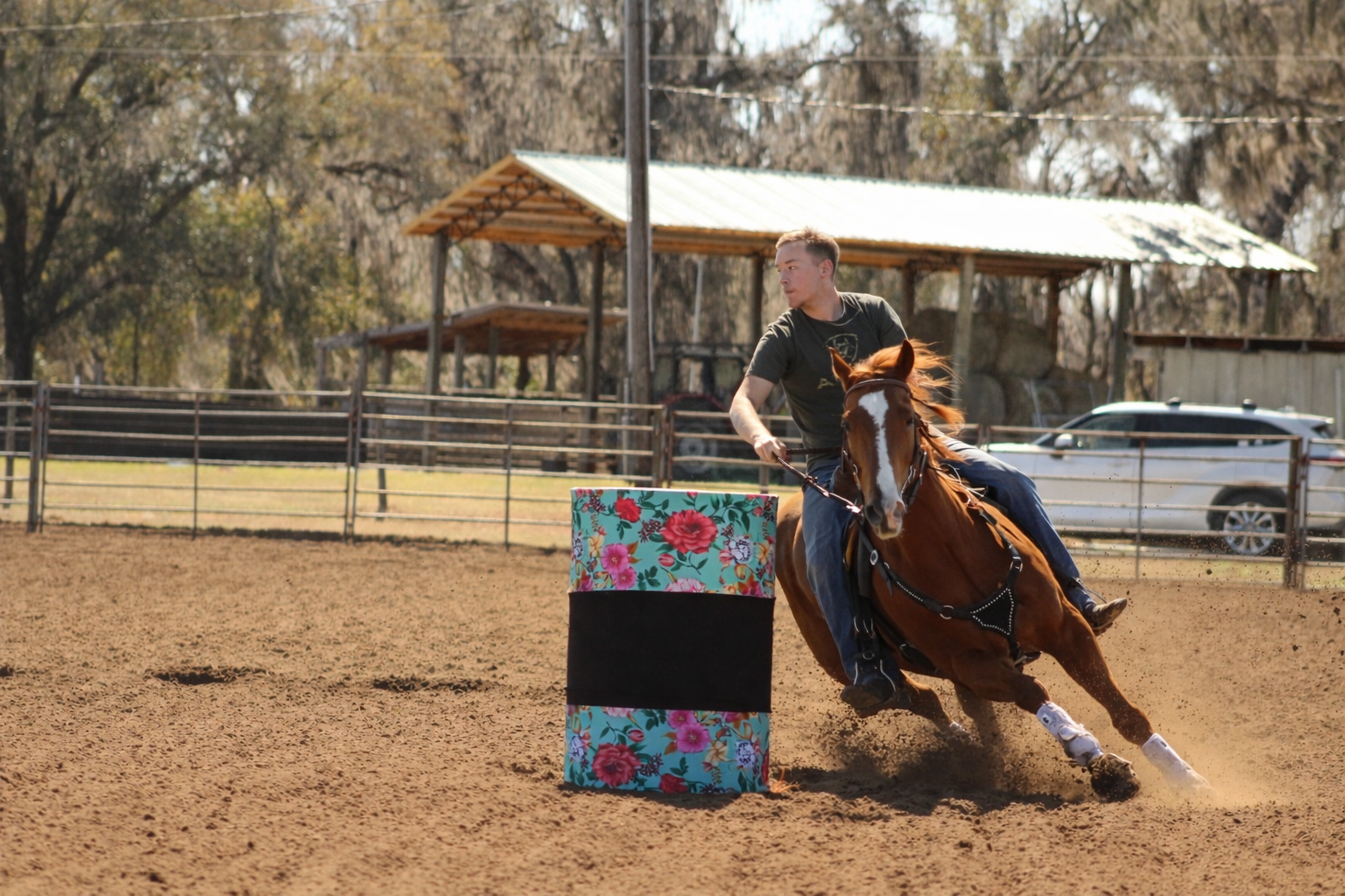 Horse barrel racing