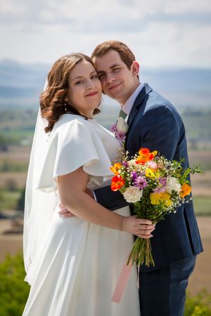 bride and groom portrait closeup