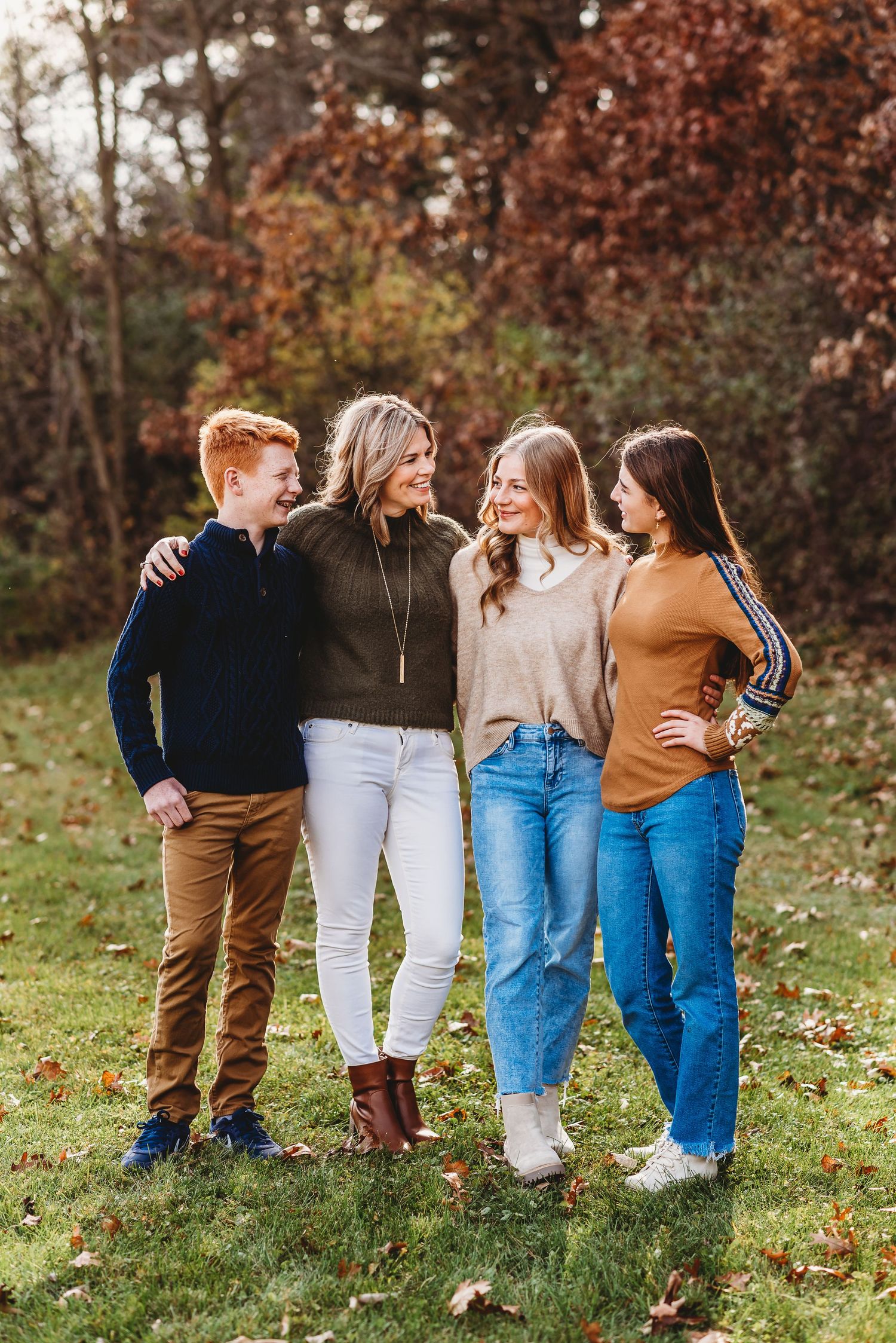 Family portrait photos in the fall in Sparta, WI