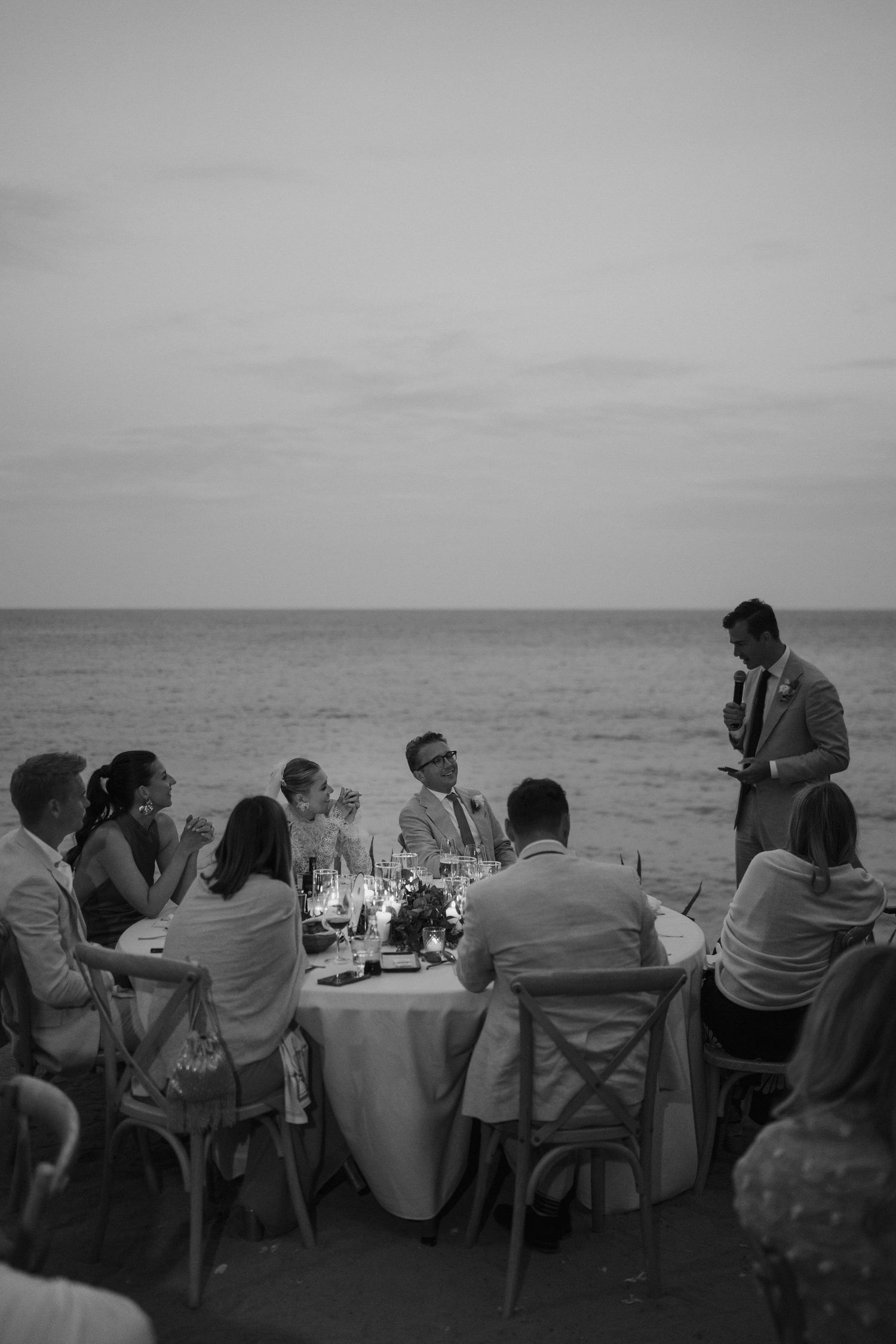 best man giving speech at dusk at amante ibiza