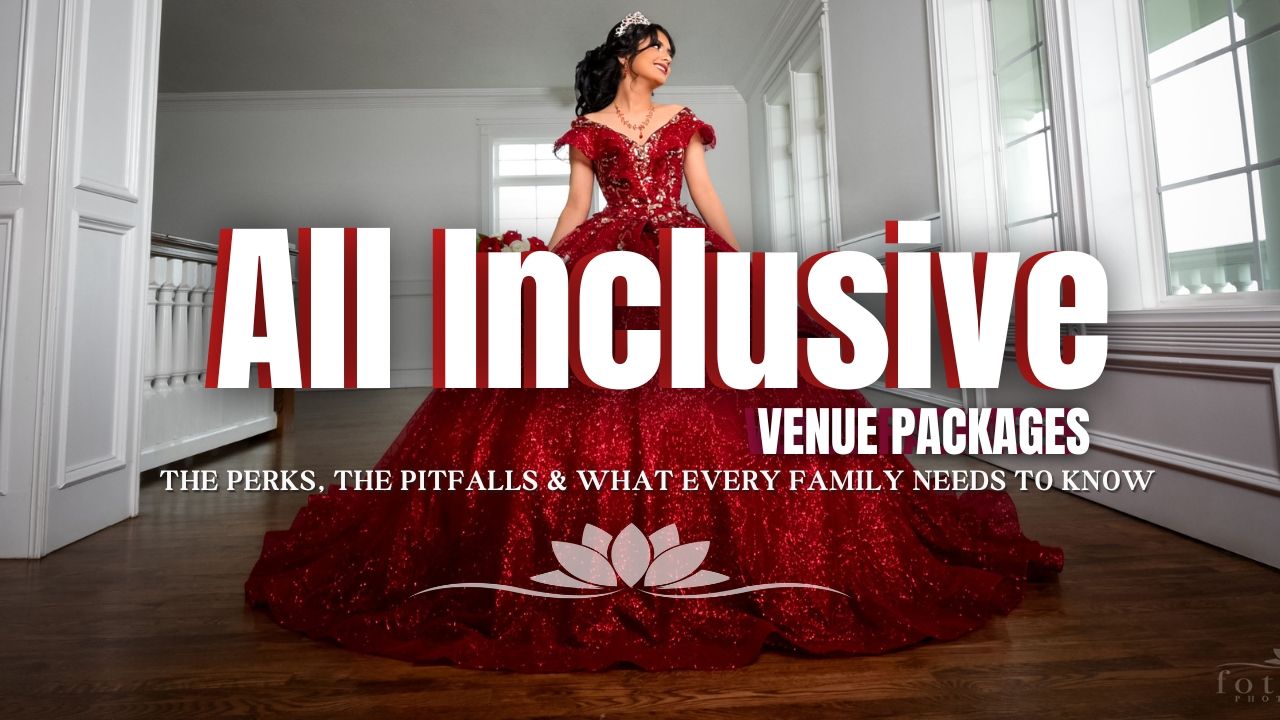 Dallas quinceañera ballroom setup showing affordable décor ideas from Quince Budget Club strategies