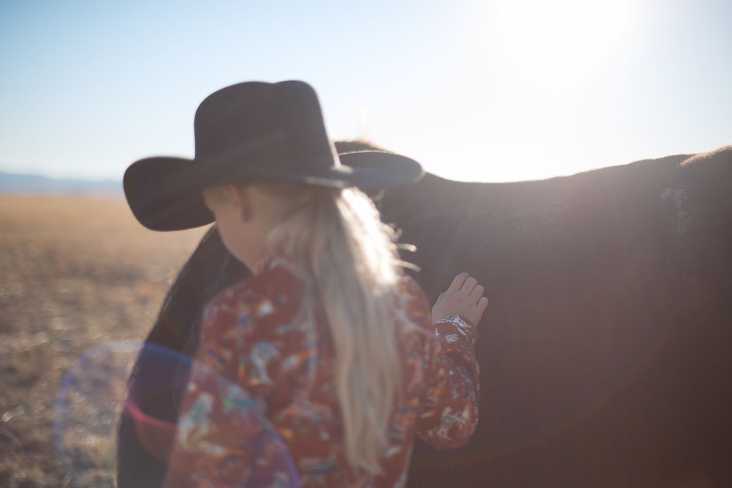fairfield idaho photographer of girl and her horse in the sunshine