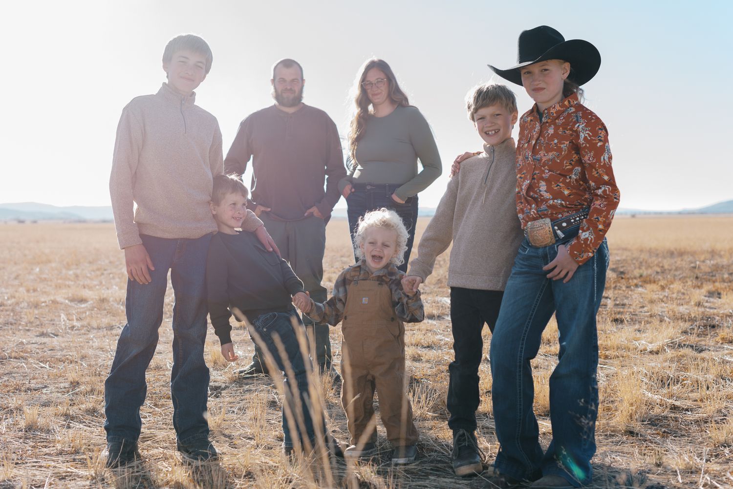 family photos on a prairie