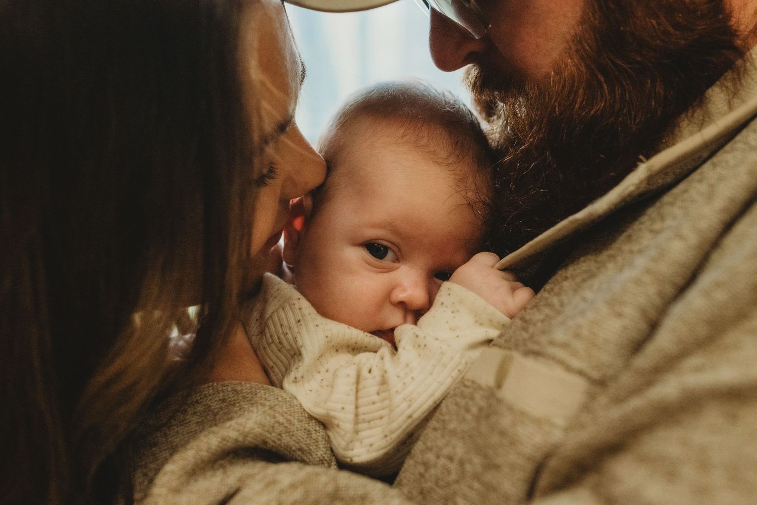 family photo,  newborn photo, in home