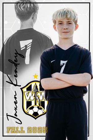 A series of black and white soccer team portraits showing players in dark uniforms with a gold star emblem.