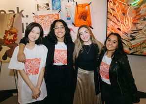 Portrait of four women at an event
