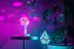 Colourful geometric indoor lights