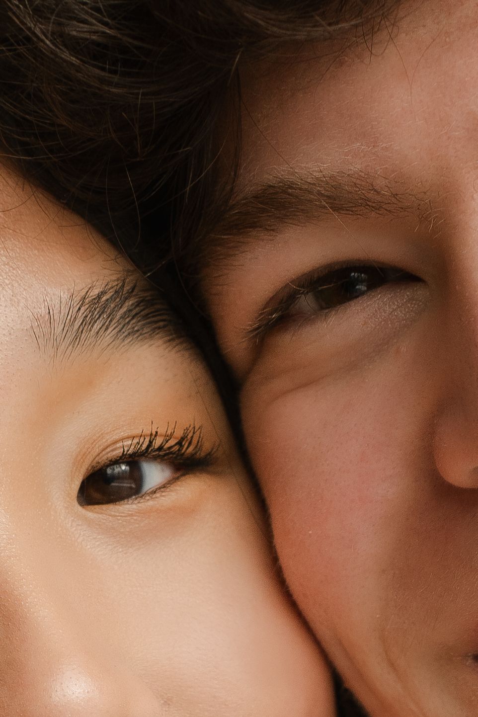 A close-up artistic photo showing eyes and facial features.