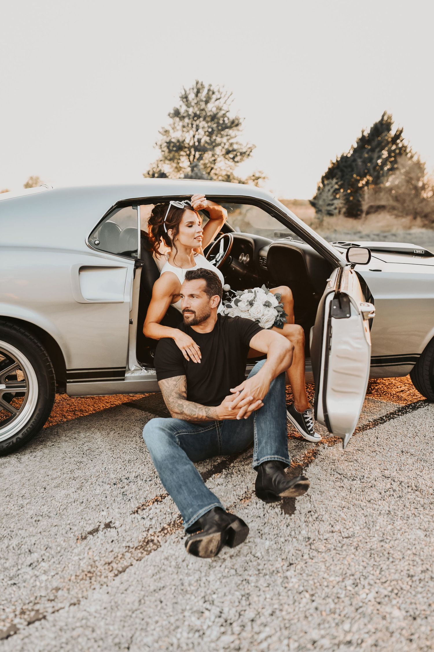 DFW engagement photographer high fashion couple session