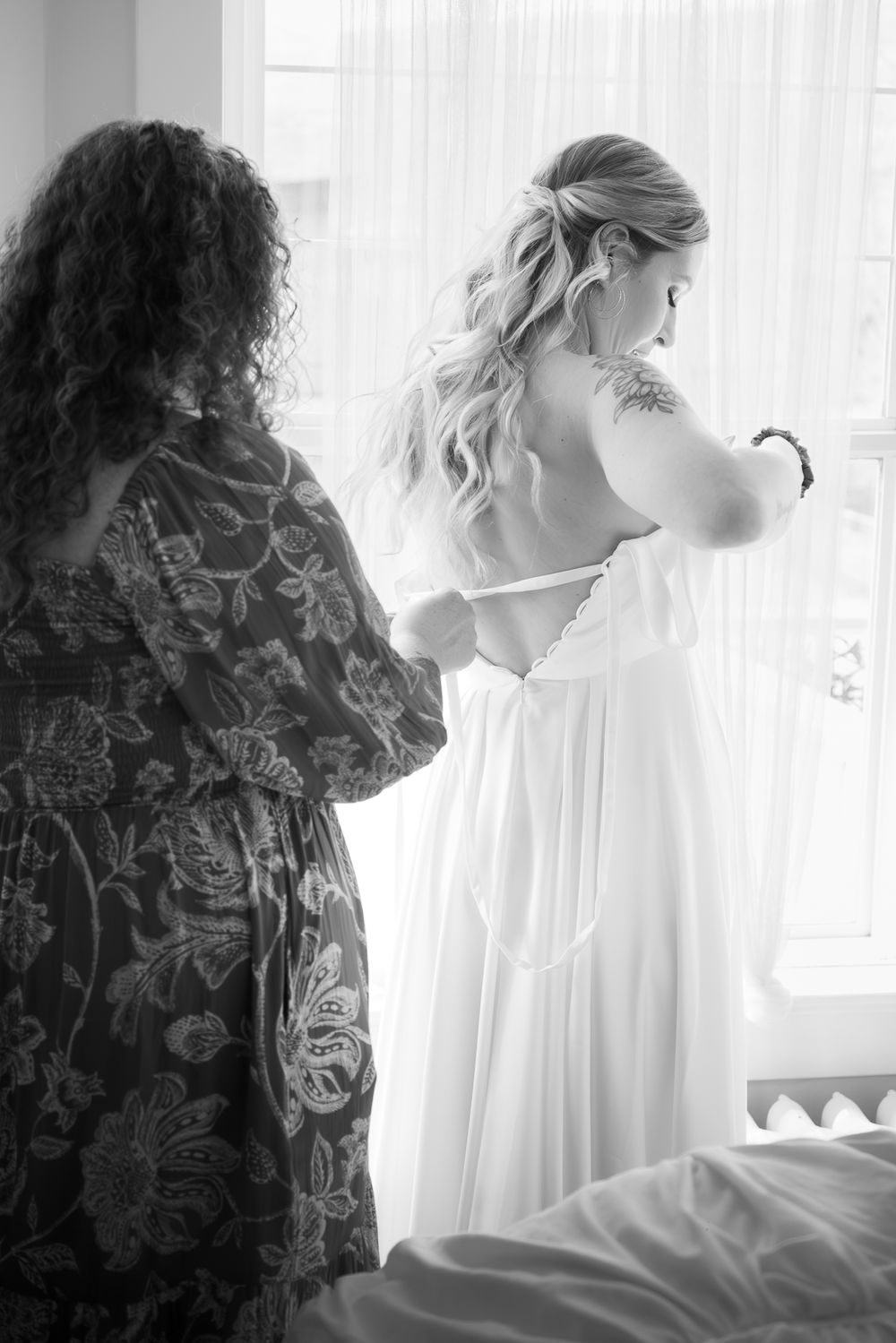 wedding portrait, black and white