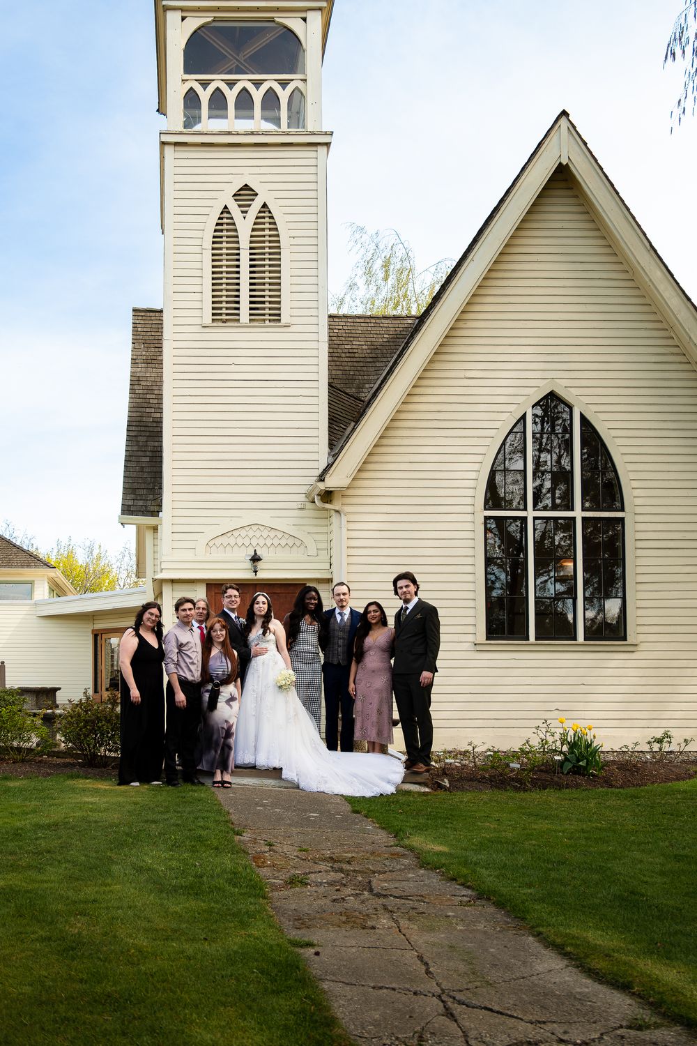 wedding portrait, family, rustic church