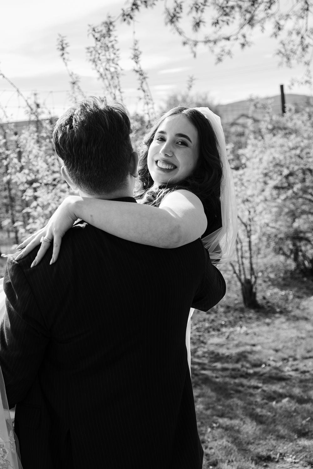 wedding portrait, black and white