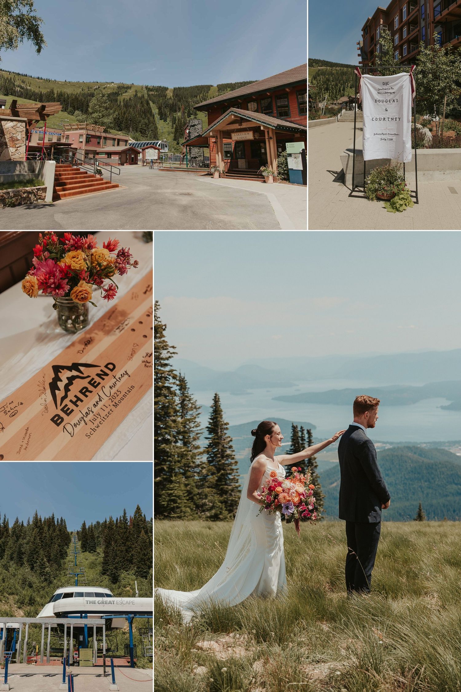 North Idaho wedding photography with scenic Schweitzer Mountain views