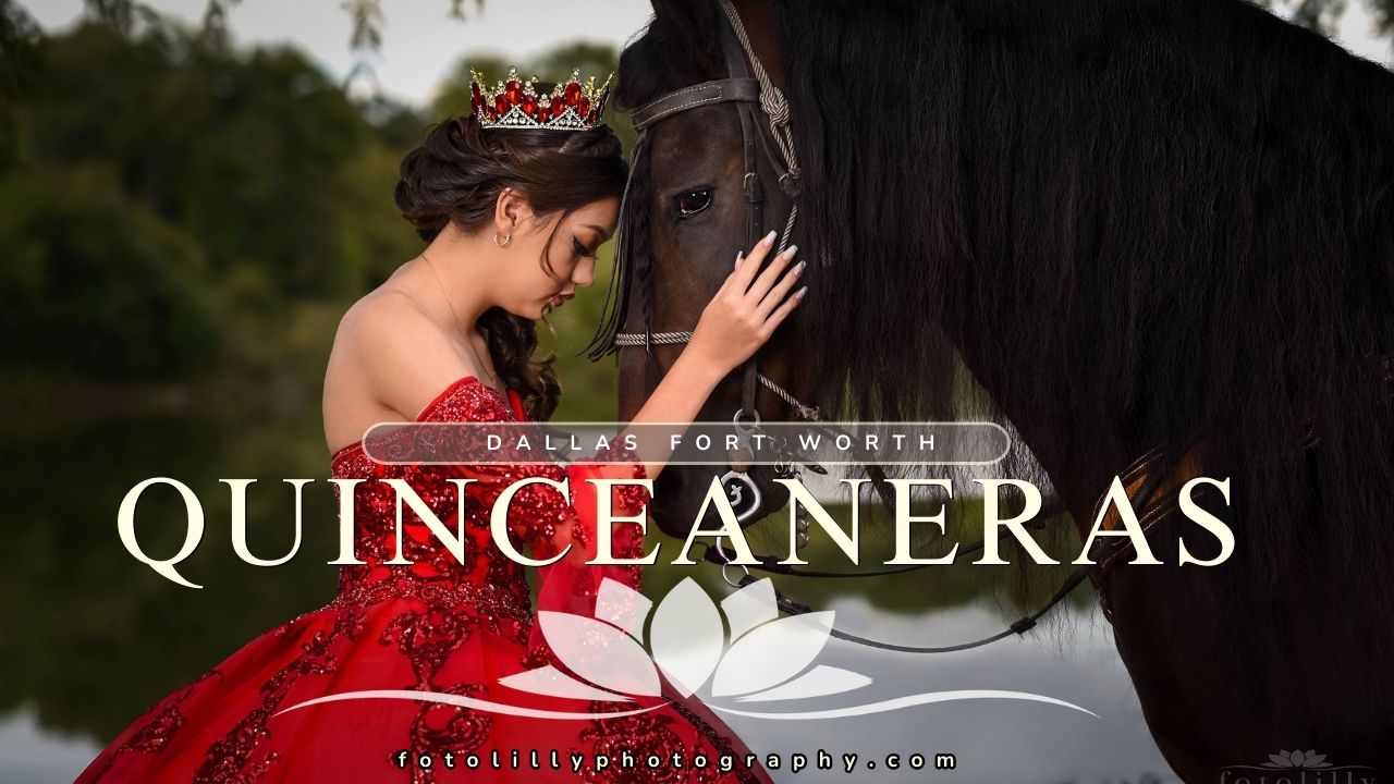 Quinceanera Photos in dallas fort worth save the date sessions fotolilly photography quince photos with horses quince photoshoot locations