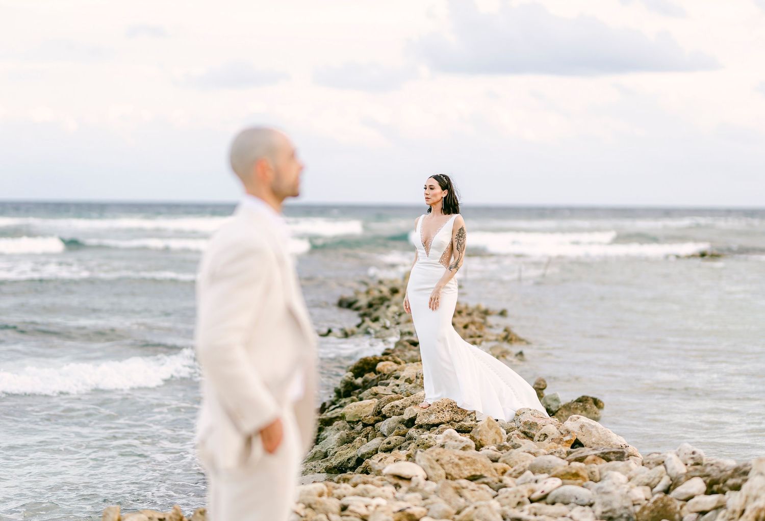 Blue Venado Weddings photography – intimate beachfront ceremony.