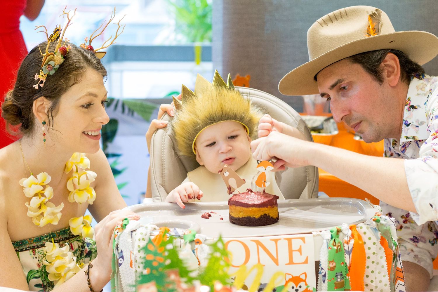 Family portrait. First birthday party in Dorado, Puerto Rico.