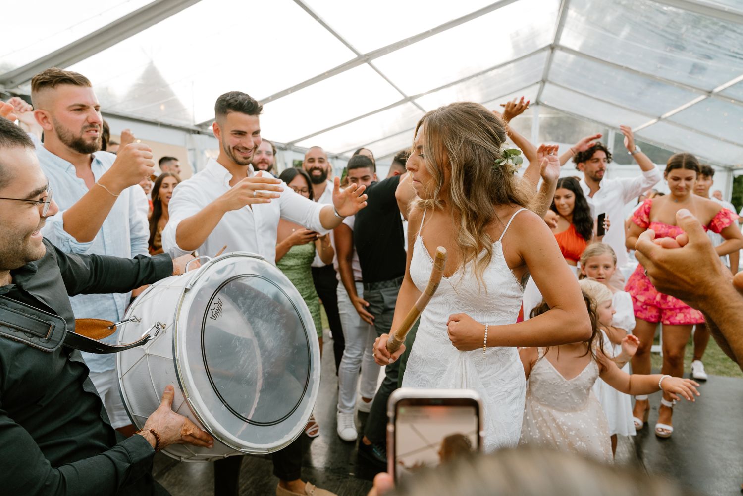 Candid photo of bride at reception - by Canberra candid wedding photographer Studio Downe Weddings