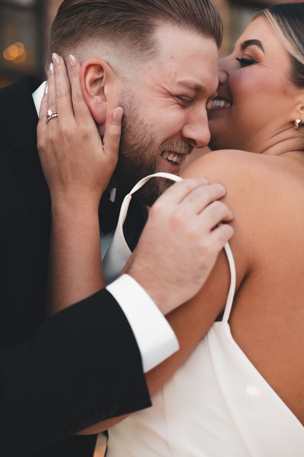 Pure joy & candid love - intimate wedding moments captured with emotion and warmth between the bride & groom at The Everly in Mentor, Ohio.