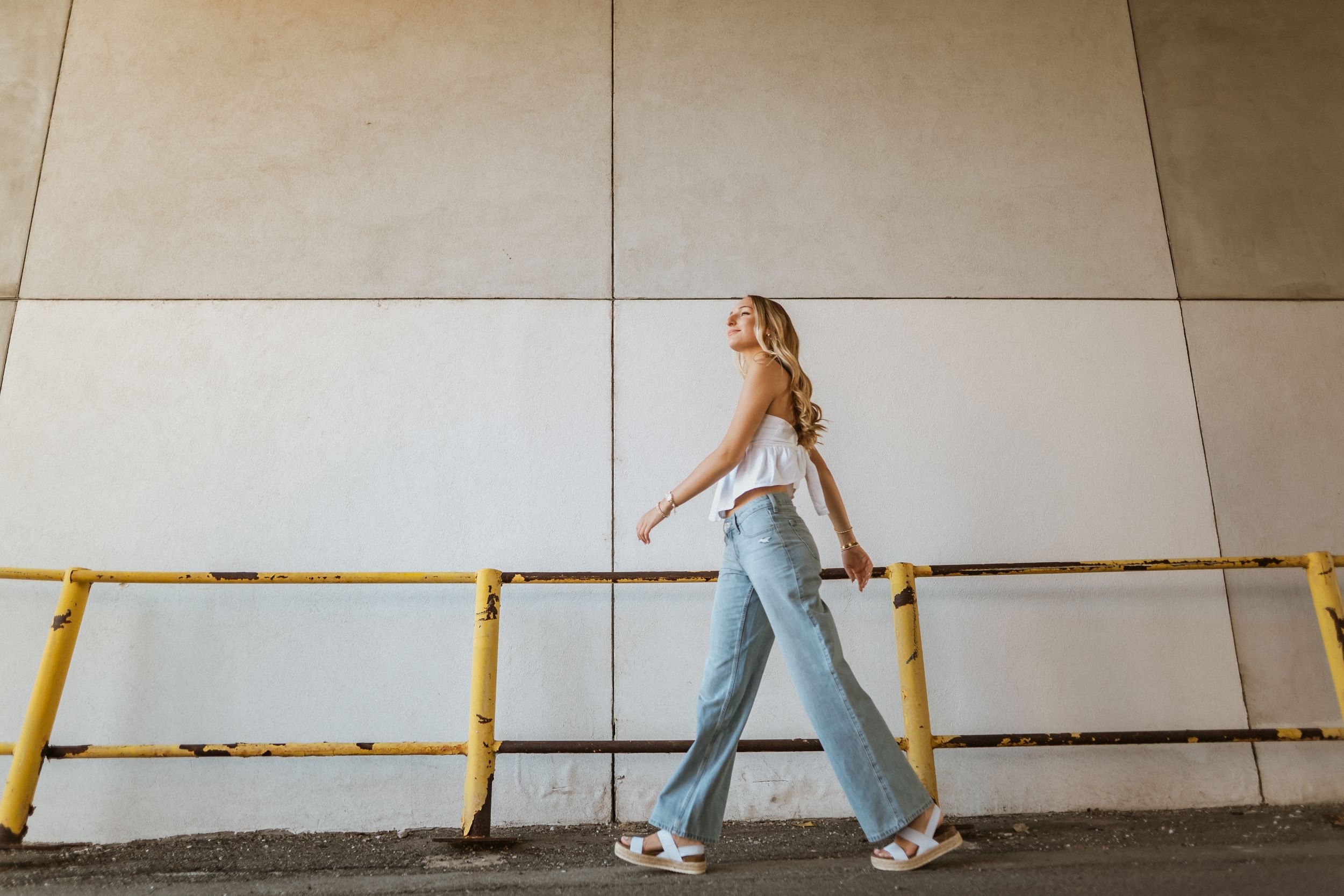 South Haven, Michigan Senior session. Girl. Downtown.