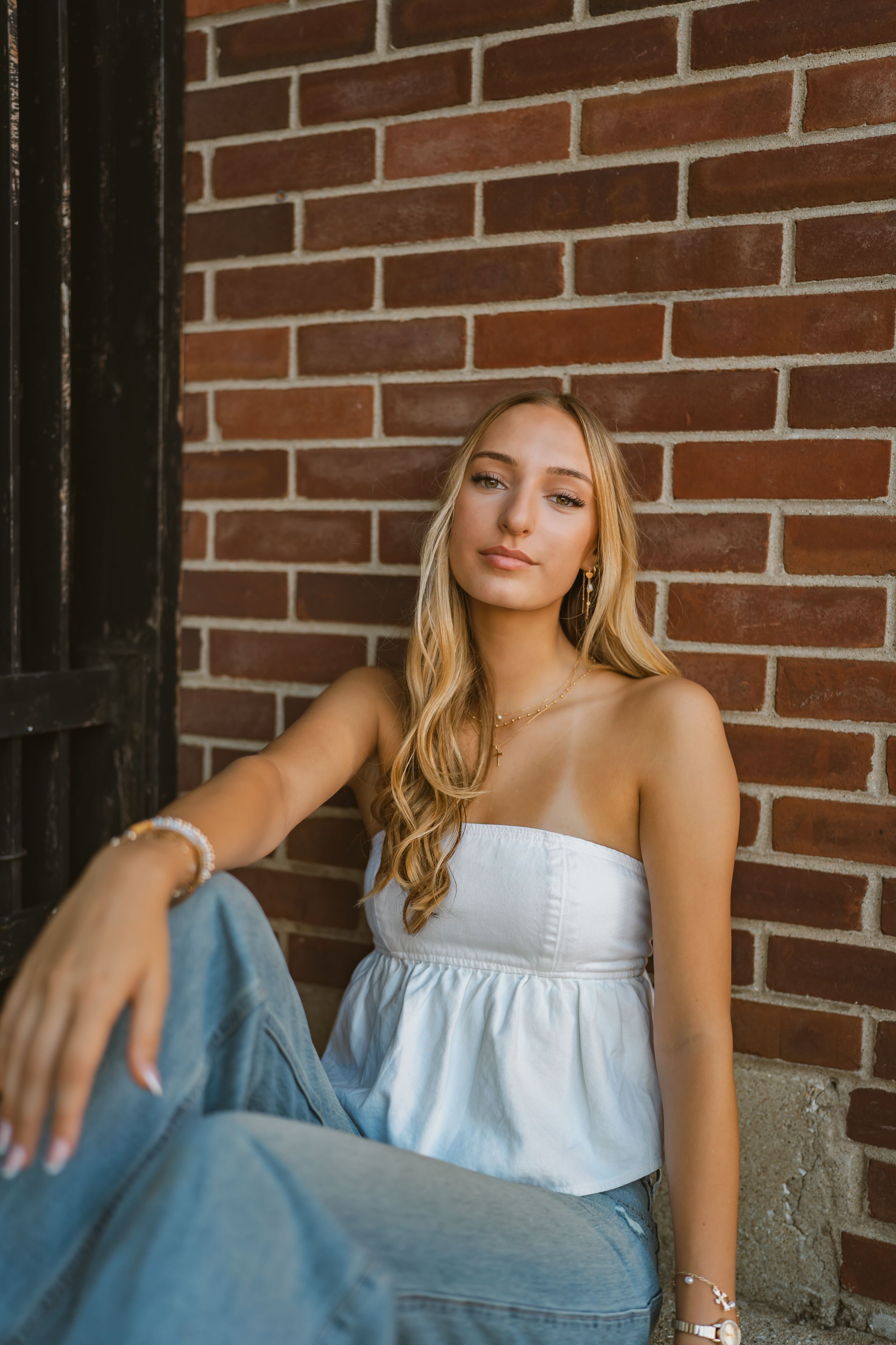 South Haven, Michigan Senior session. Girl. Downtown.
