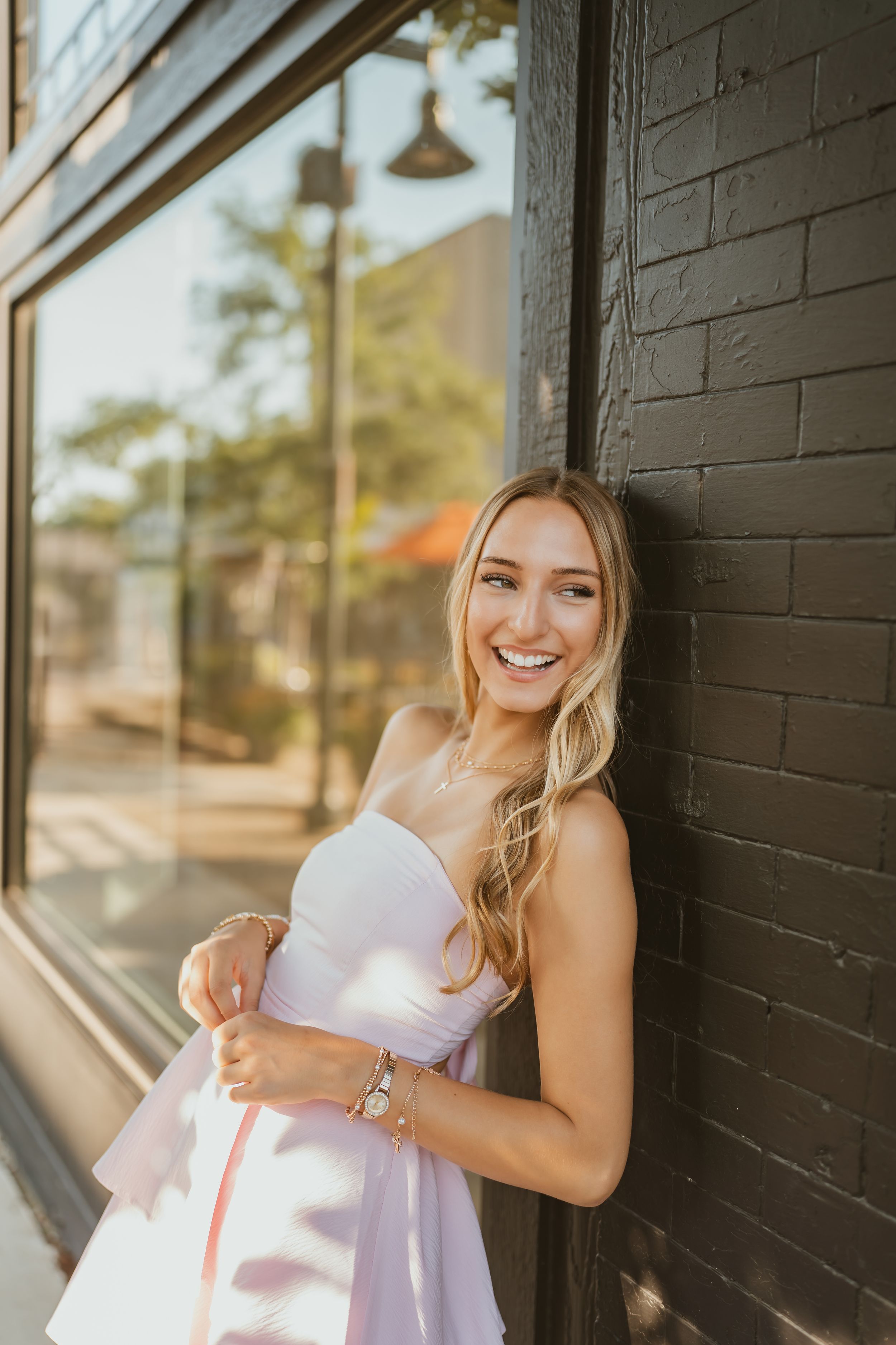 South Haven, Michigan Senior session. Girl. Downtown.