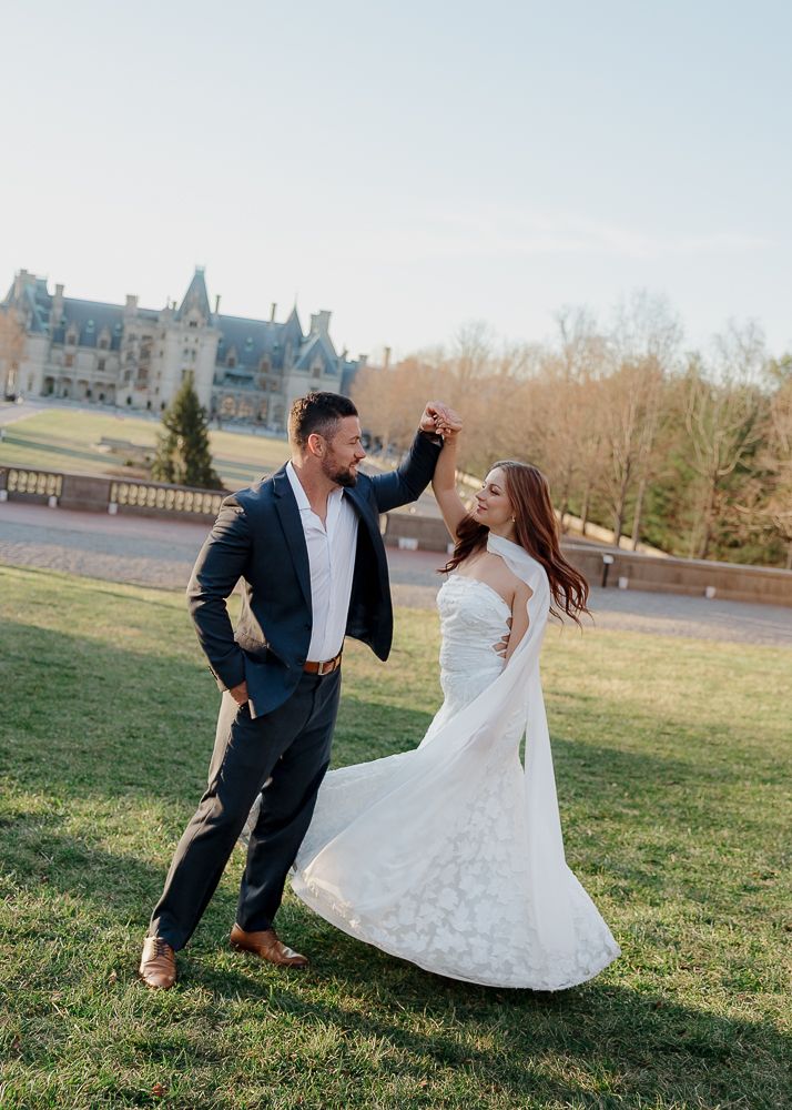 A dreamy editorial engagement session at The Biltmore in Asheville, NC.