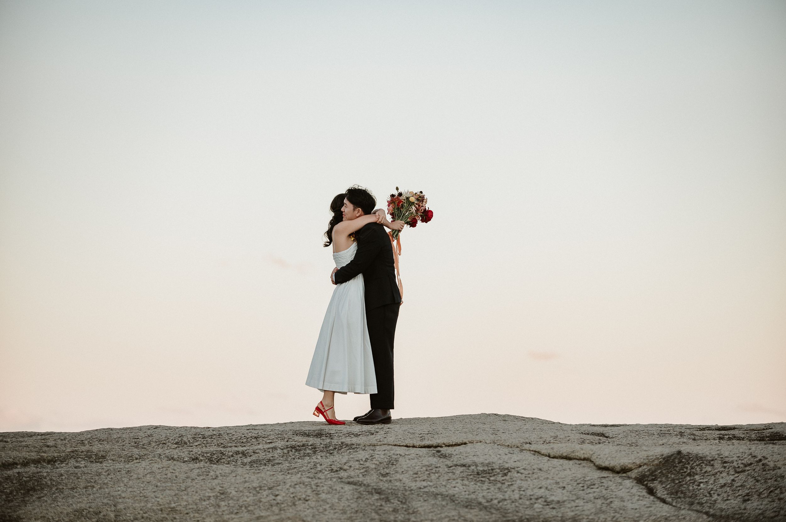 elopement at bicheno, in Tasmania. Captured by Joss Jensen Photography.