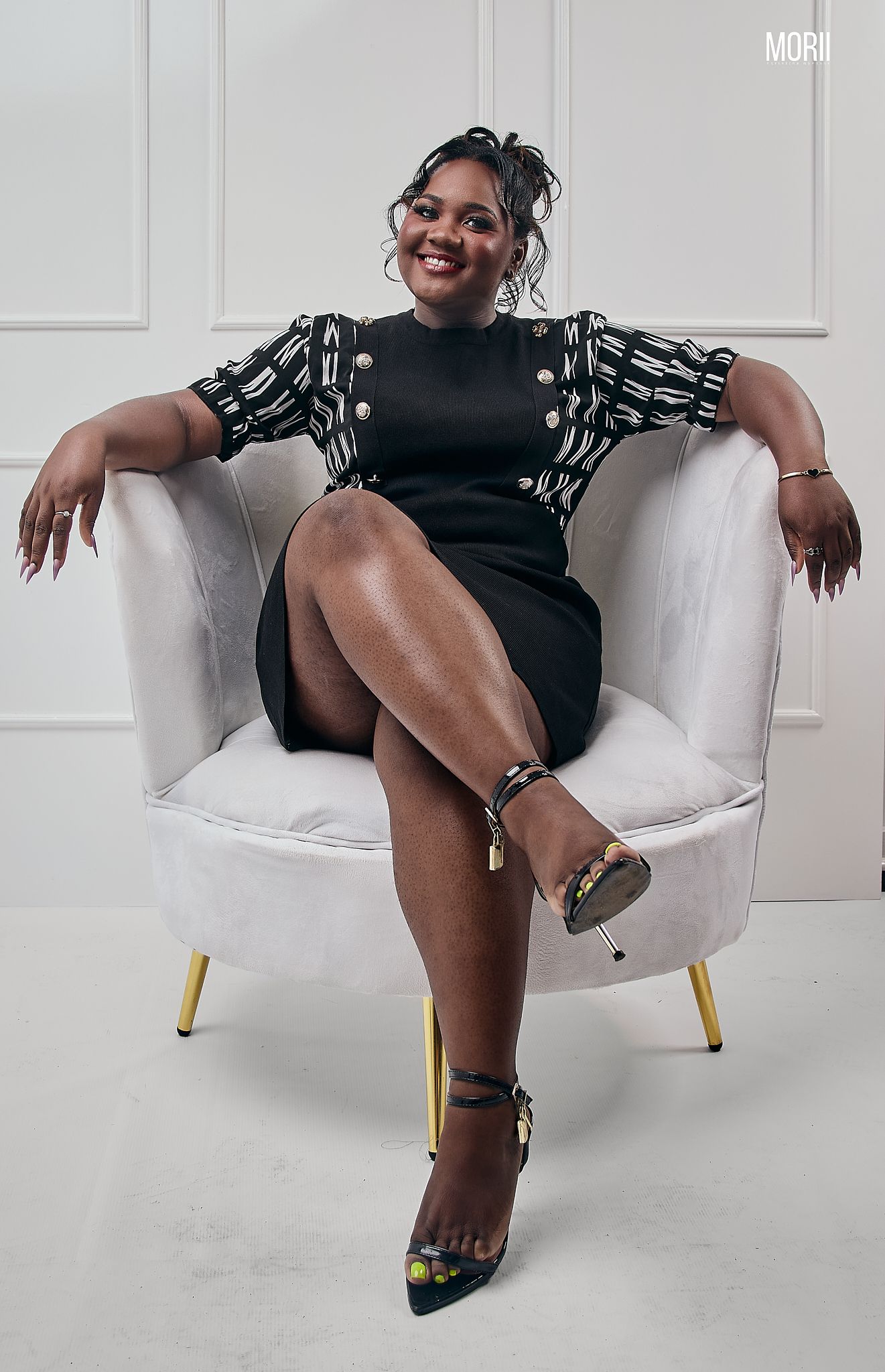 elegant lady in a studio session