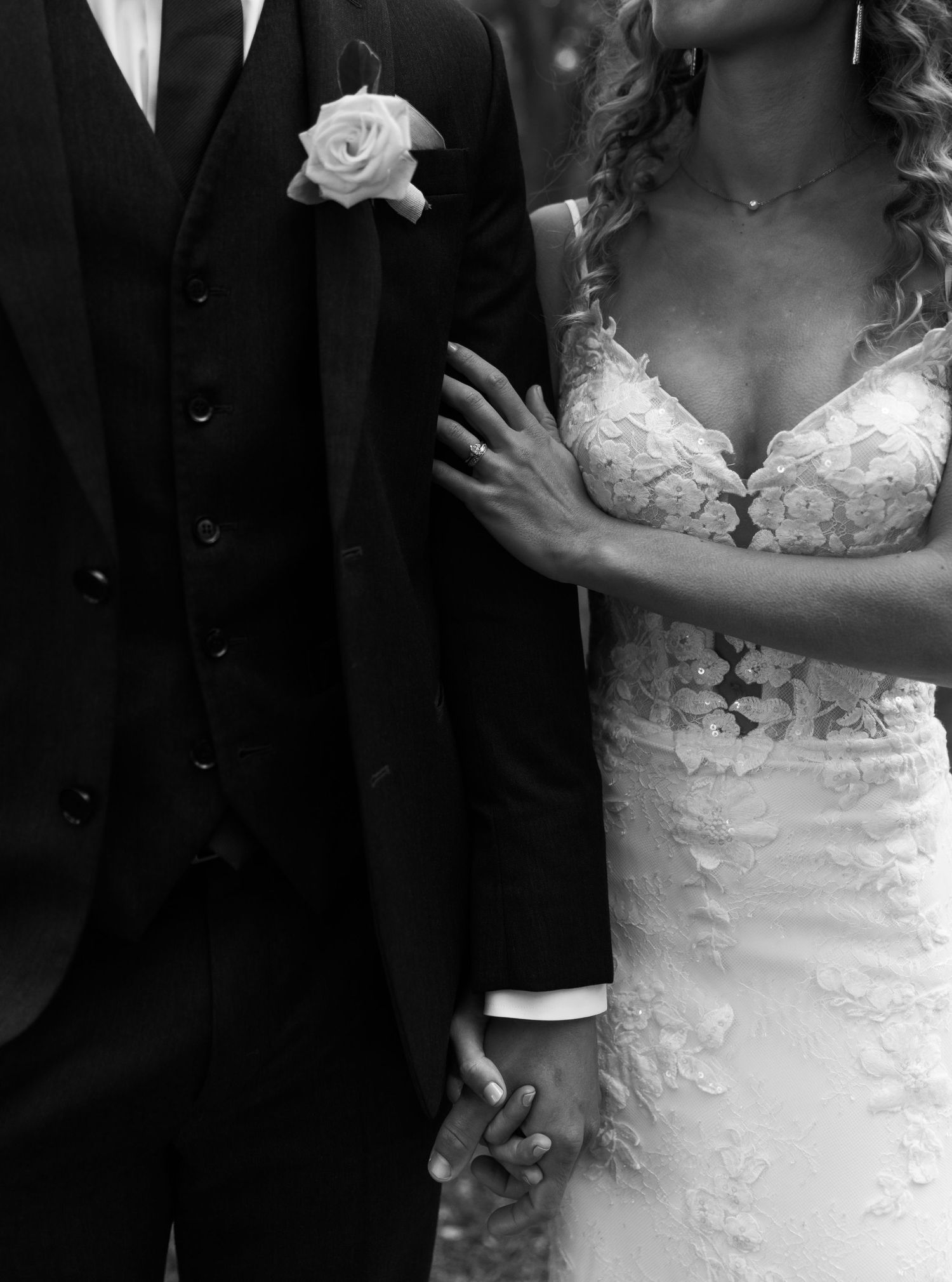 Orlando luxury wedding photographer capturing a close detail shot of a bride and groom.