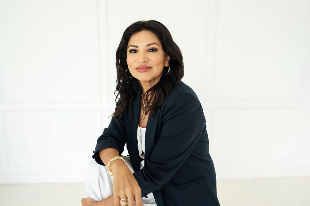 real estate agent sitting in studio