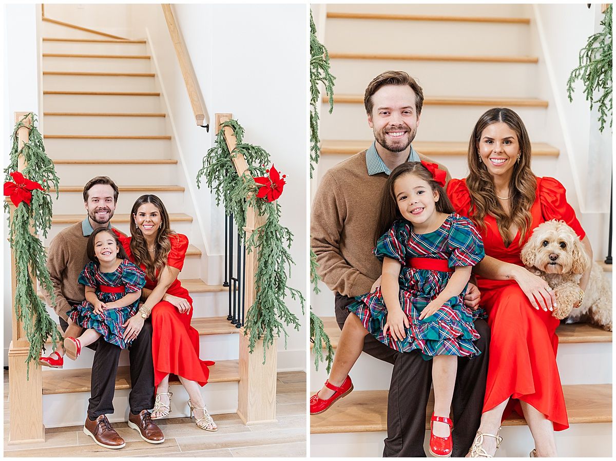 Smith family Christmas portrait during an in-home family photography session in Shreveport Louisiana