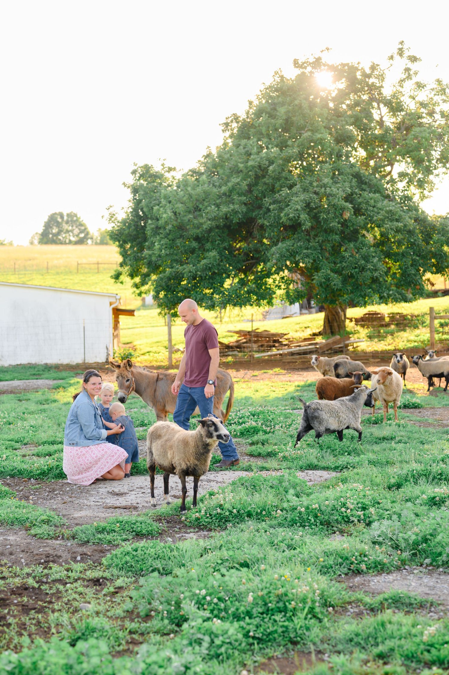 Light and airy at-home outdoor family session in Moneta, VA.
