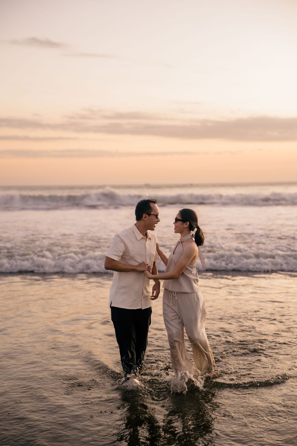 Professional proposal photographer at Petitenget Beach.
