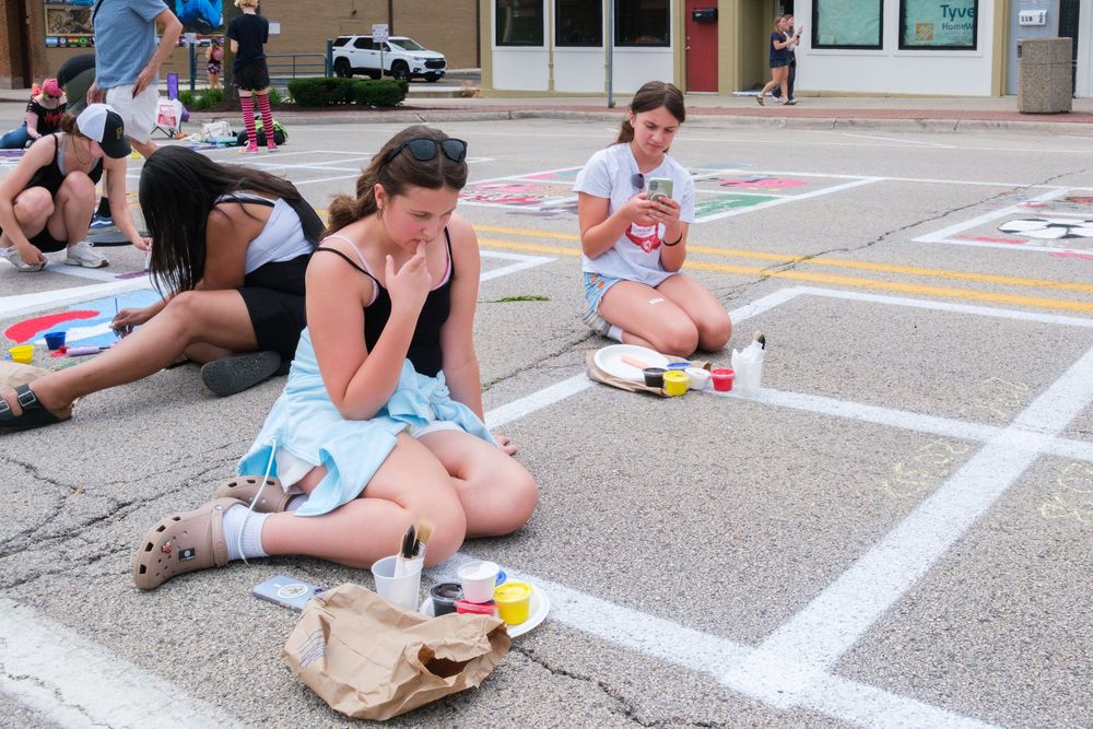 Attendees of Belvidere Heritage Days in Belvidere, IL participate in Paint On State in the downtown area. Saturday, June 27, 2026.