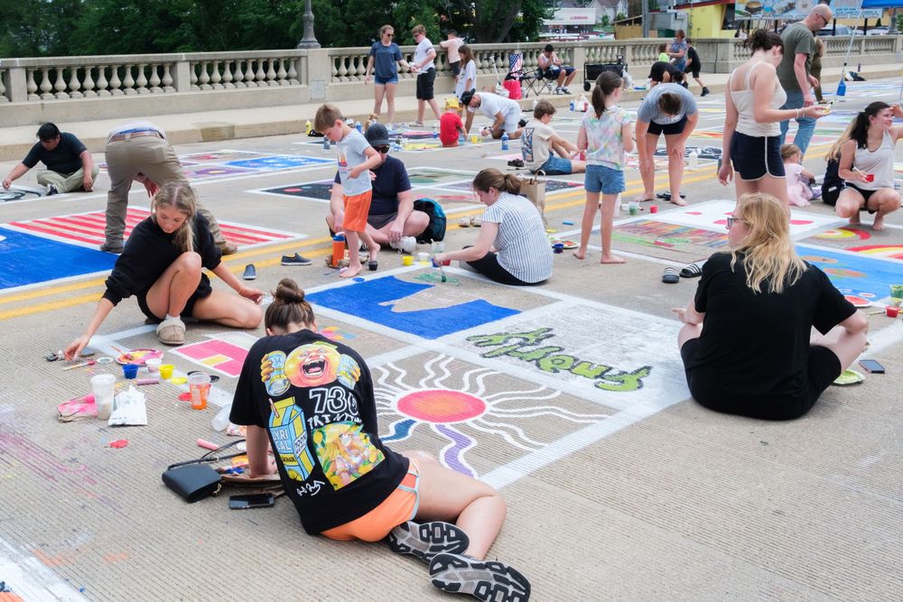 Attendees of Belvidere Heritage Days in Belvidere, IL participate in Paint On State in the downtown area. Saturday, June 27, 2026.