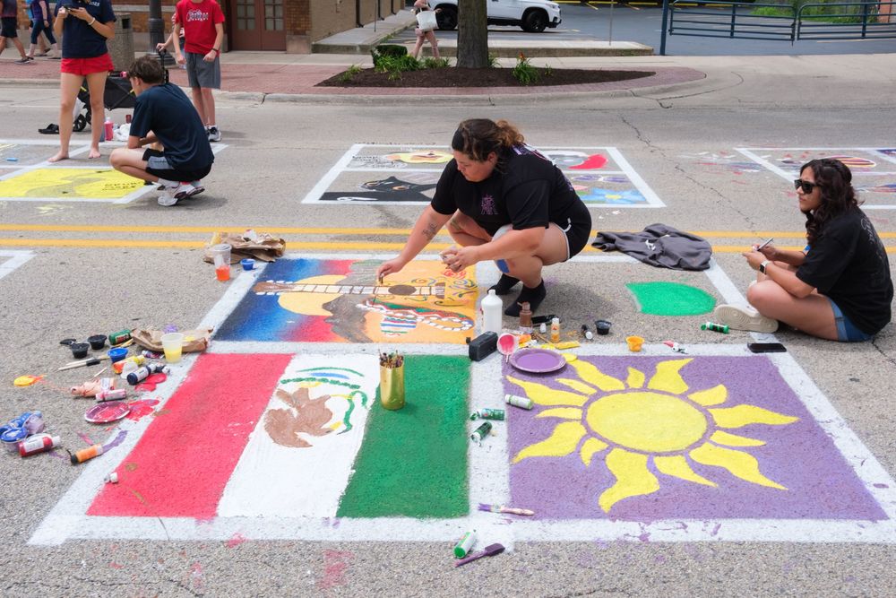 Attendees of Belvidere Heritage Days in Belvidere, IL participate in Paint On State in the downtown area. Saturday, June 27, 2026.
